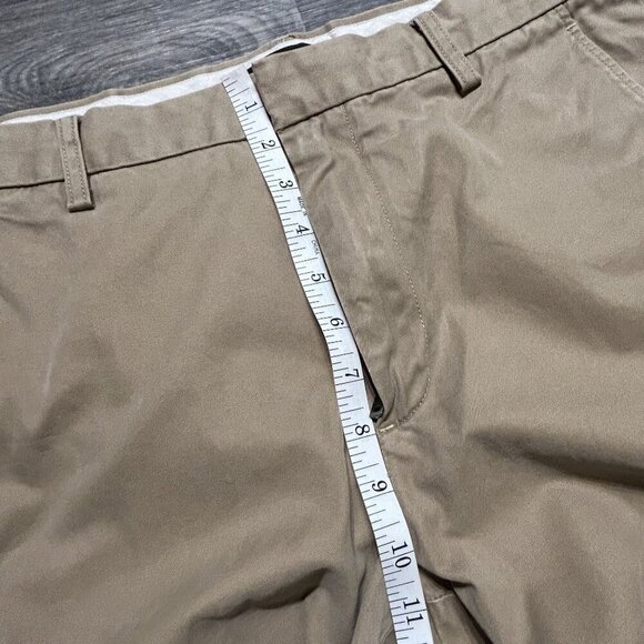 Banana Republic Flat Front Pants 33/34 Cotton Dawson Chino Khaki Front Straight - Picture 6 of 10